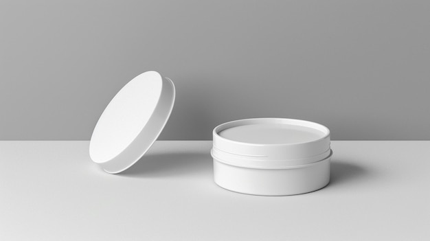 um recipiente branco com uma tampa branca que diz " não "