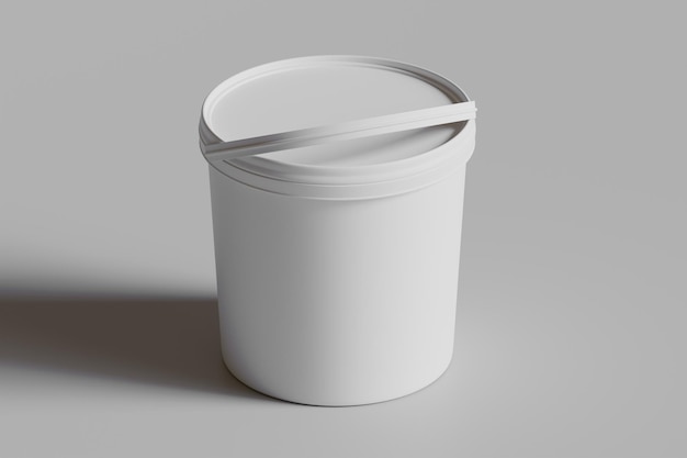 um recipiente de plástico branco com uma tampa que diz "iogurte" na parte superior