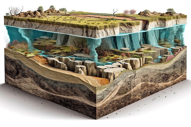 Um recorte de um terreno com um mapa da terra e as palavras terra