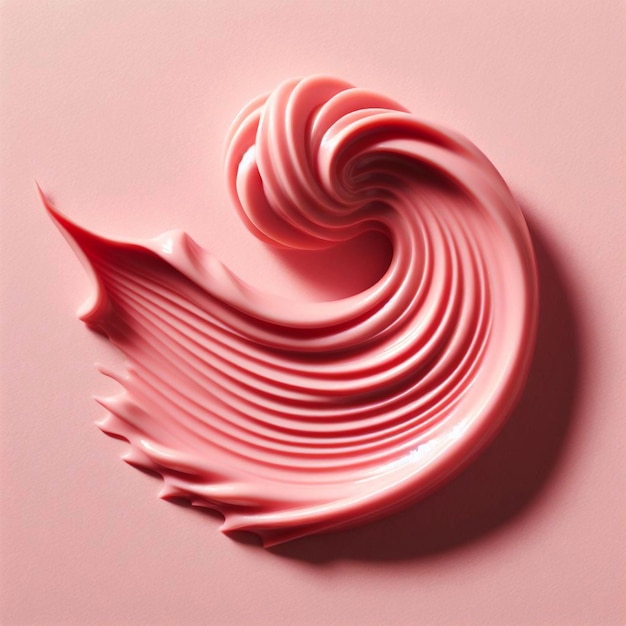 Foto um red swirl está em uma superfície rosa