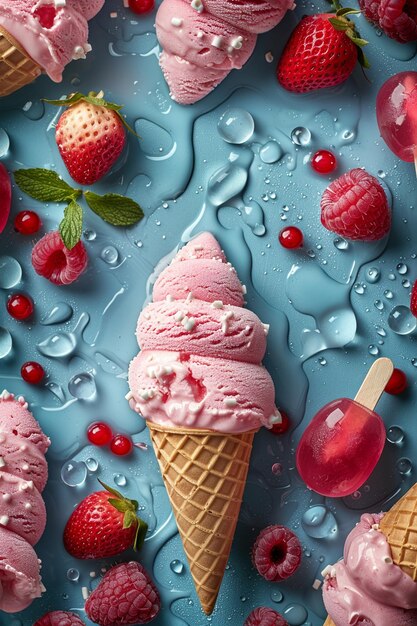 Foto um refrescante papel de parede de gelo com fundo de águamarina