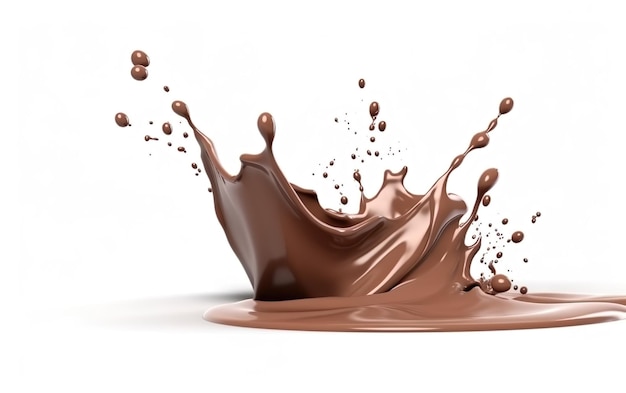 Um respingo de chocolate é mostrado nesta ilustração.