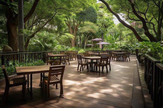 Um restaurante ou outro lugar para comer no hotel parque