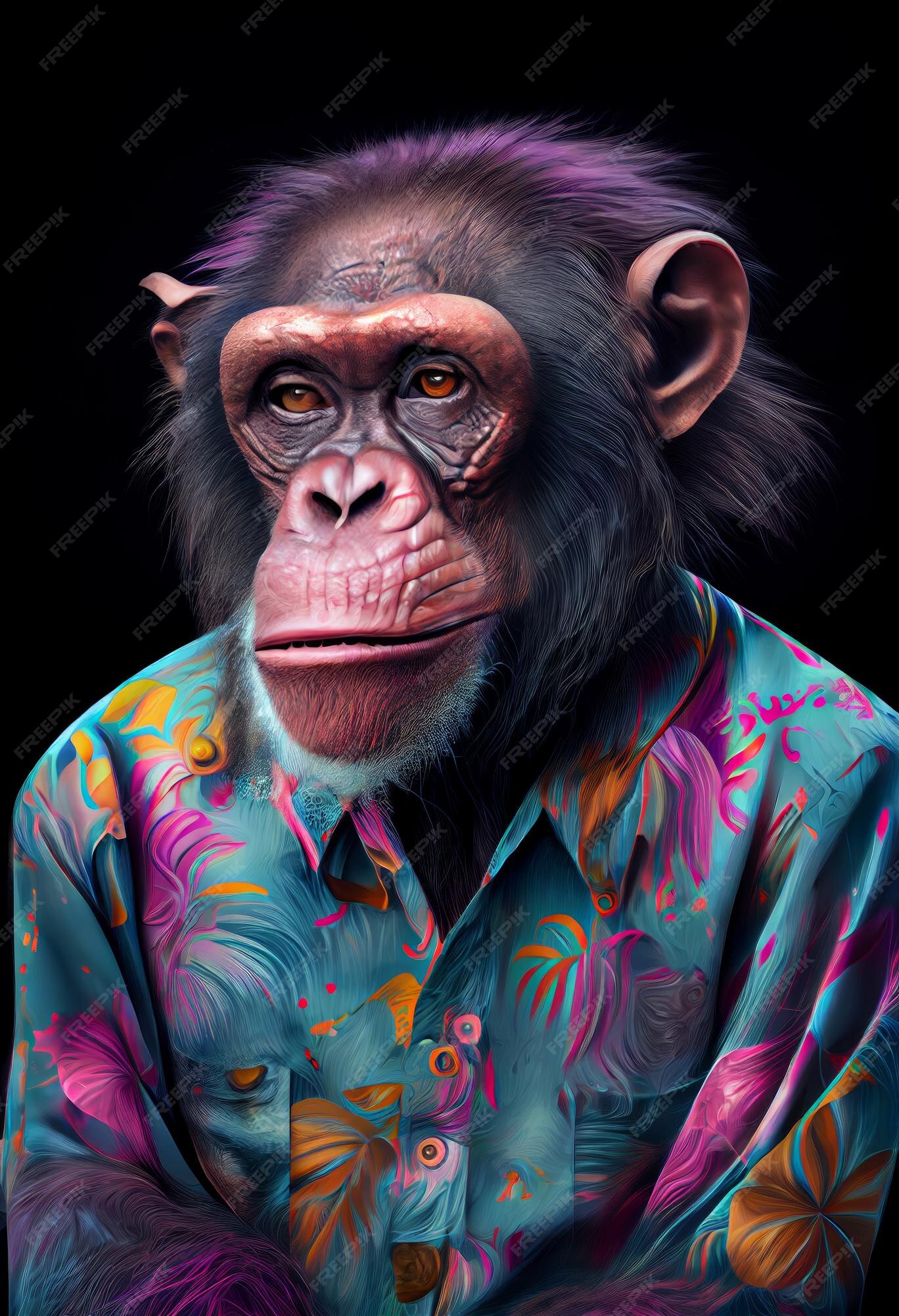 Retrato Da Cabeça De Chimpanzé Macaco De Uma Abertura De Desenho a Cores  Aquáticas Realista Ilustração do Vetor - Ilustração de sorriso, parque:  216798349