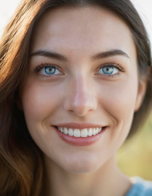 Um retrato cativante de uma mulher sorridente