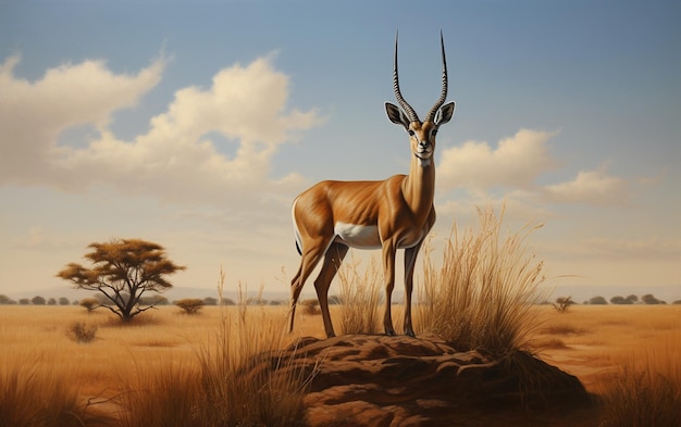 Um retrato da graciosa gazela na savana