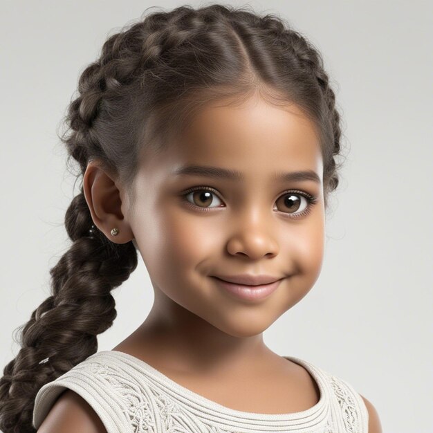 Foto um retrato da jovem americana mais charmosa e fofa, sorriso branco e cabelo encaracolado