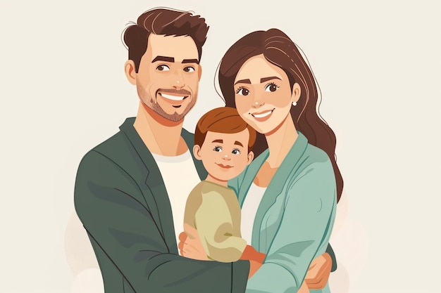 um retrato de família com um bebê e um bebê