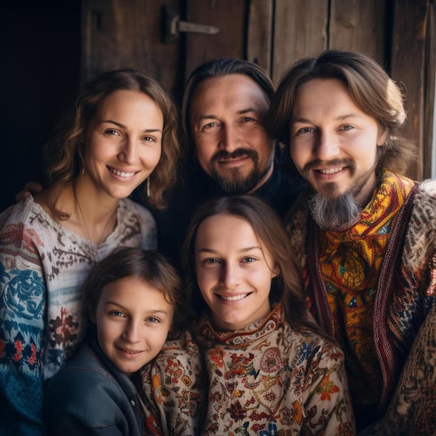 Foto um retrato de família com um homem e uma mulher posando para uma foto.