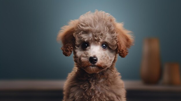 Um retrato de poodle calcário