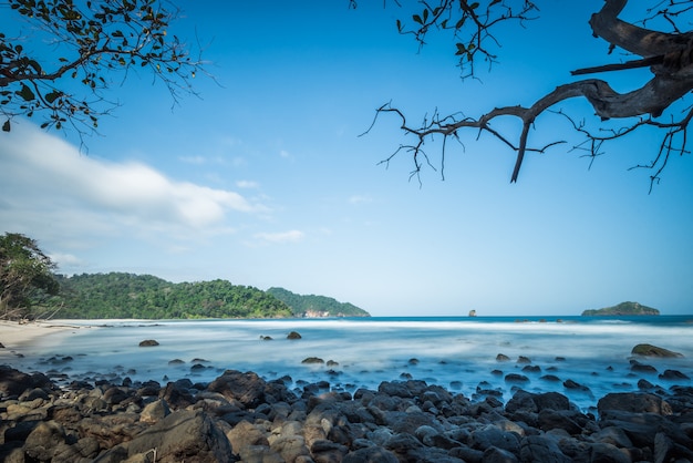 Um, retrato, de, sendiki, praia, indonésia