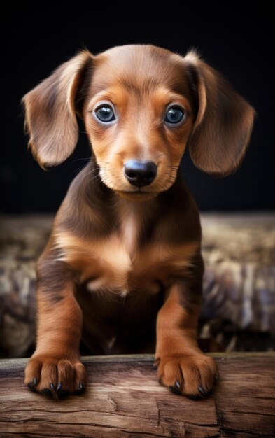 Foto um retrato de um pequeno dachshund