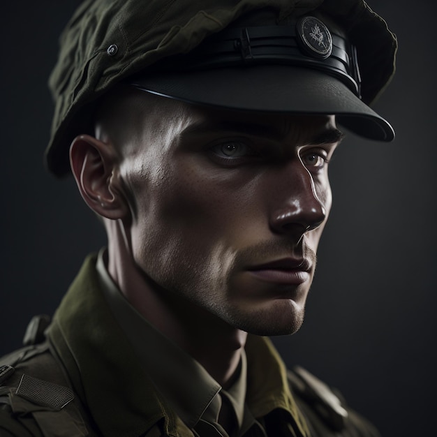 Um retrato de um soldado alemão na guerra mundial