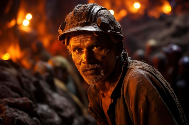 Foto um retrato de um trabalhador