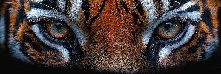 Foto um retrato detalhado de um tigre com listras impressionantes e olhos intensos