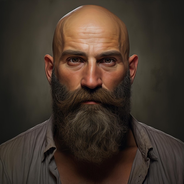 um retrato hiper-realista de um homem moreno