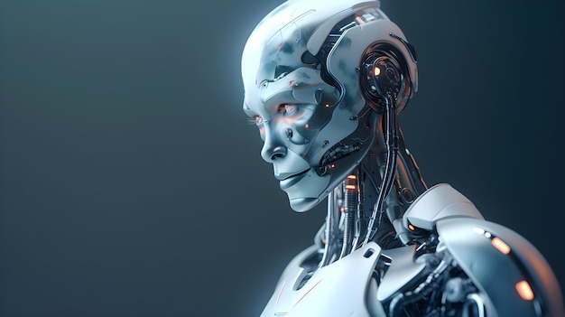 Um Robô Ciborgue Humanóide