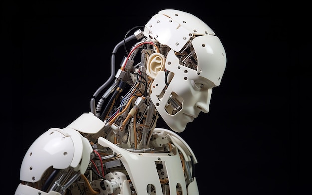 Um robô de inteligência artificial futurista