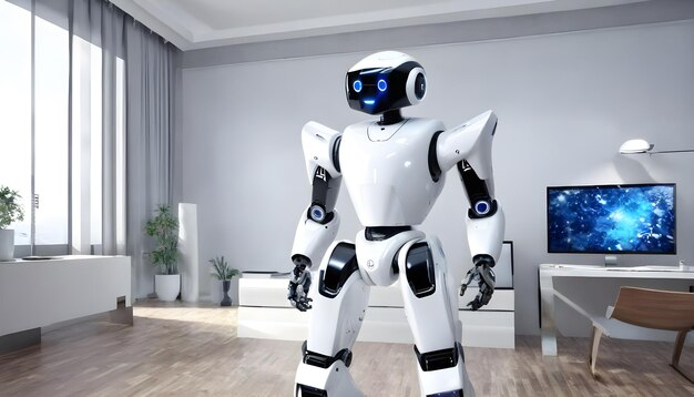 Um robô humano mascote