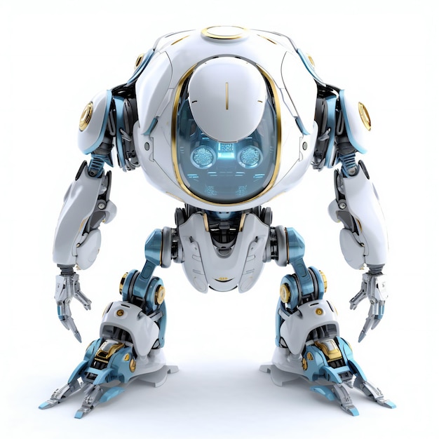 Um robô isolado em fundo branco