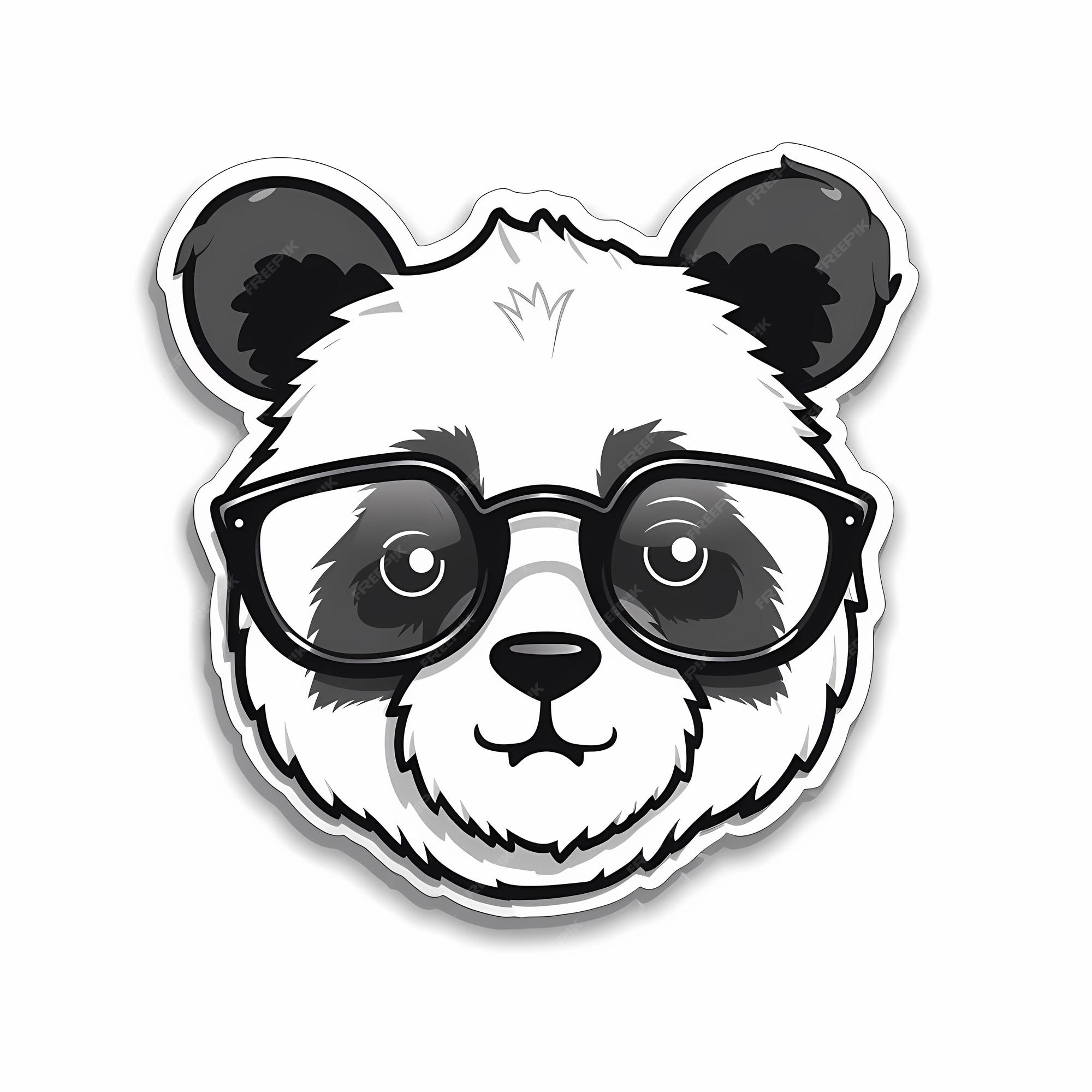 Um rosto de panda com um rosto preto e branco generative ai