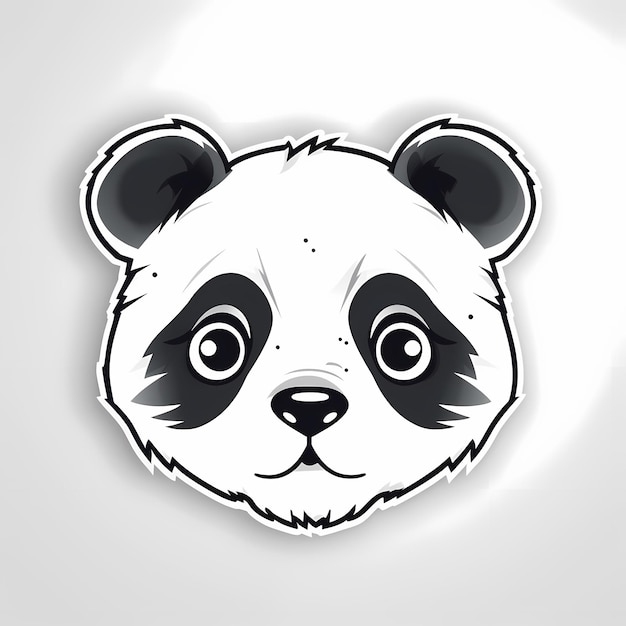 Foto um rosto de panda com um rosto preto e branco generative ai