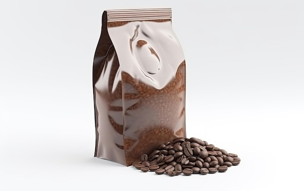 Um saco de grãos de café e um saco de grãos de café