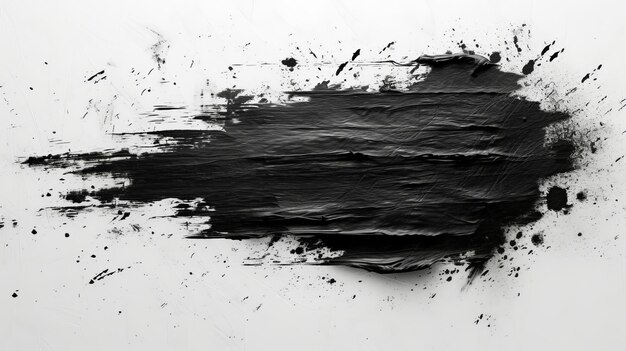 um salpico preto abstrato que se assemelha a pinturas e pinceladas em um estilo de mancha grunge fortemente isolado em um fundo branco inspirado na estética japonesa criado com Generati AI Generative