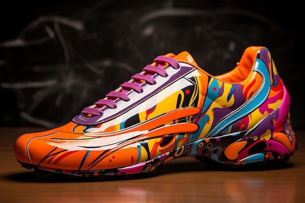 Um sapato esportivo elegante e moderno com cores vibrantes gerado pela IA