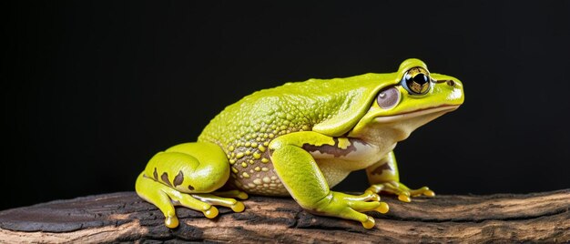 Foto um sapo com um fundo preto