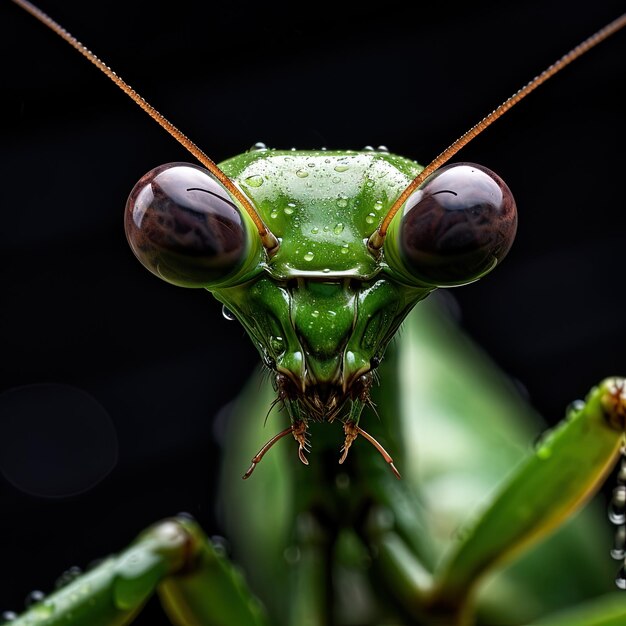 um sapo verde com um fundo preto e a palavra inseto nele