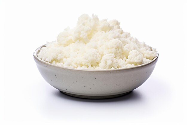 Um saudável arroz de couve-flor branco