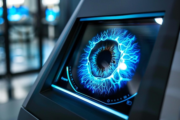 Um scanner de retina num banco para clientes identifica generativa ai