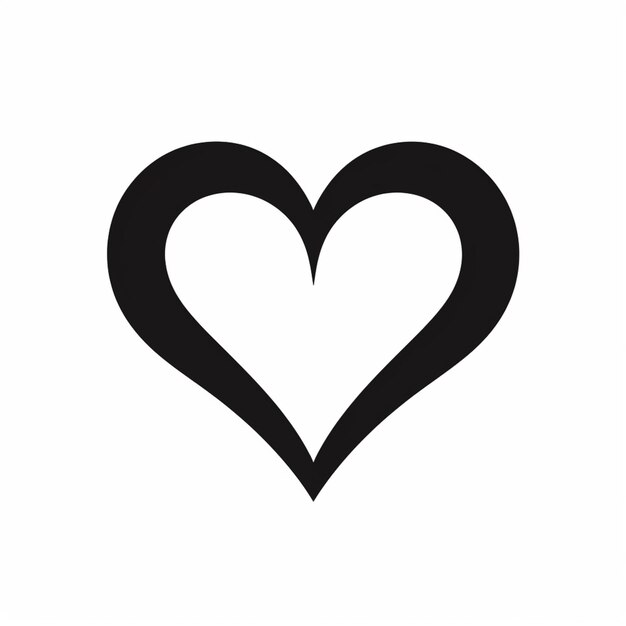 um símbolo de coração preto em um fundo branco ai generativo