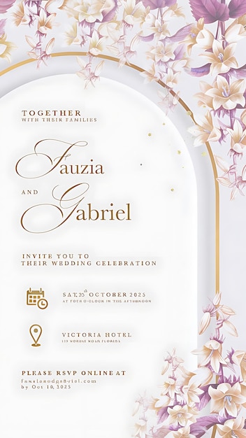 Um sinal branco para um casamento com flores e um lugar para o seu casamento
