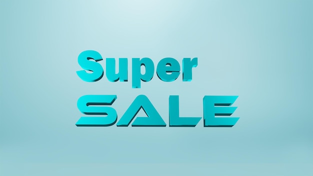 Um sinal de super venda azul com a palavra super venda nele