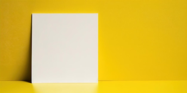 Um sinal quadrado branco sobre um fundo amarelo