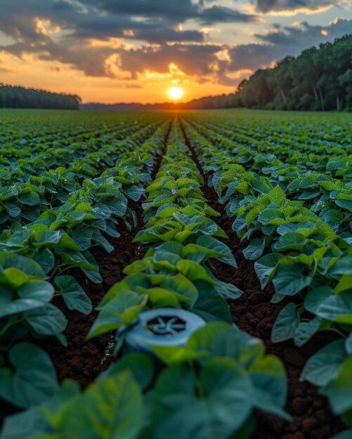 Foto um sistema de irrigação movido pelo vento