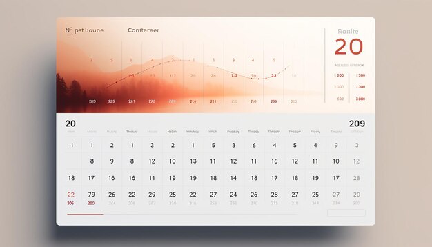 Foto um site relacionado a um calendário onde os usuários podem ver datas com um design minimalista