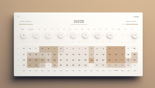 Um site relacionado a um calendário onde os usuários podem ver datas com um design minimalista