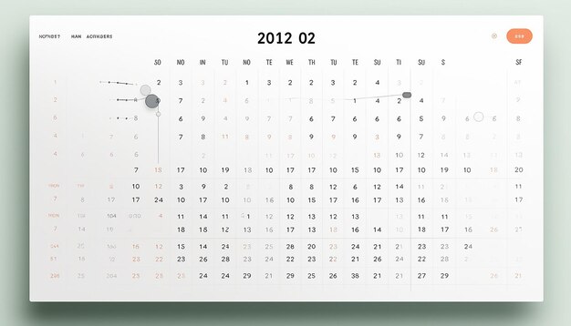 Um site relacionado a um calendário onde os usuários podem ver datas com um design minimalista