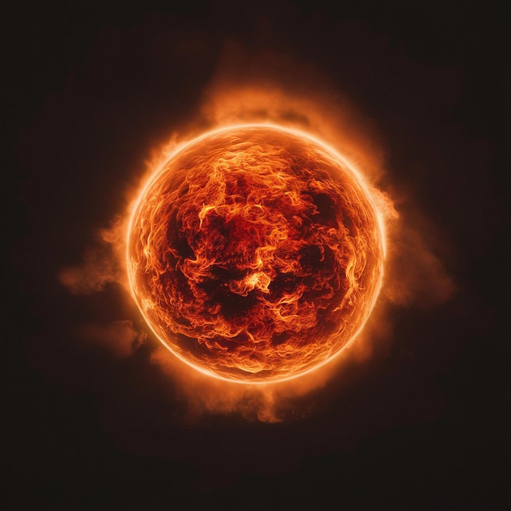 Foto um sol com o sol no fundo