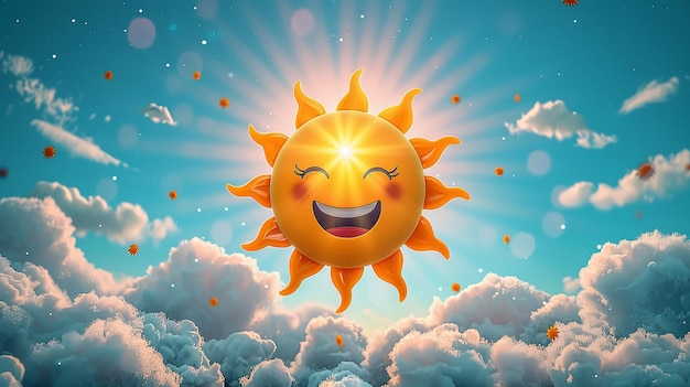 Um sol com um sorriso no rosto