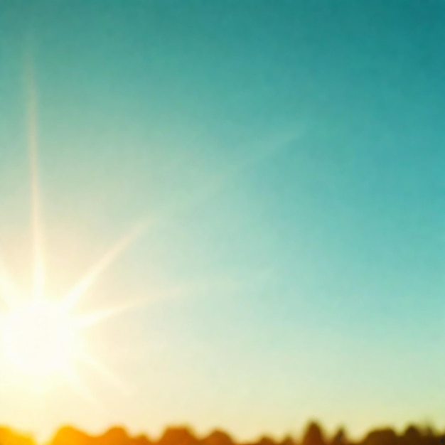 Um sol está brilhando em um campo e o sol está brillando