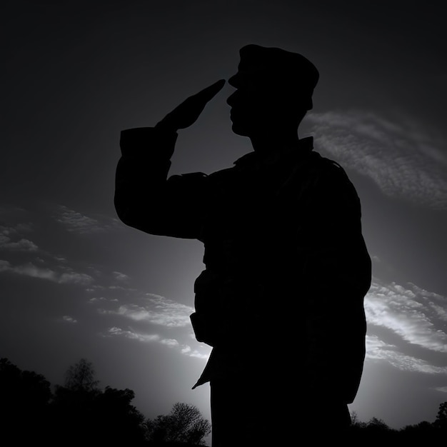 Um soldado com um chapéu que diz "exército" na frente.