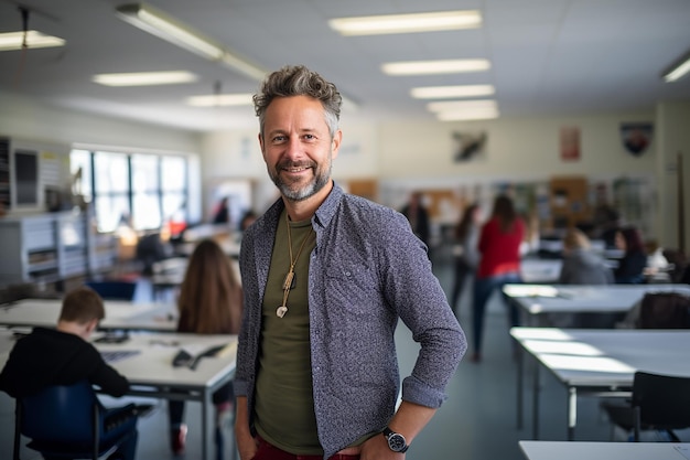 um sorriso sincero de um professor