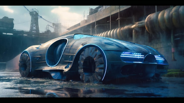 Um supercarro futurista.