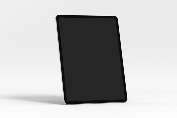 Um tablet com tela preta