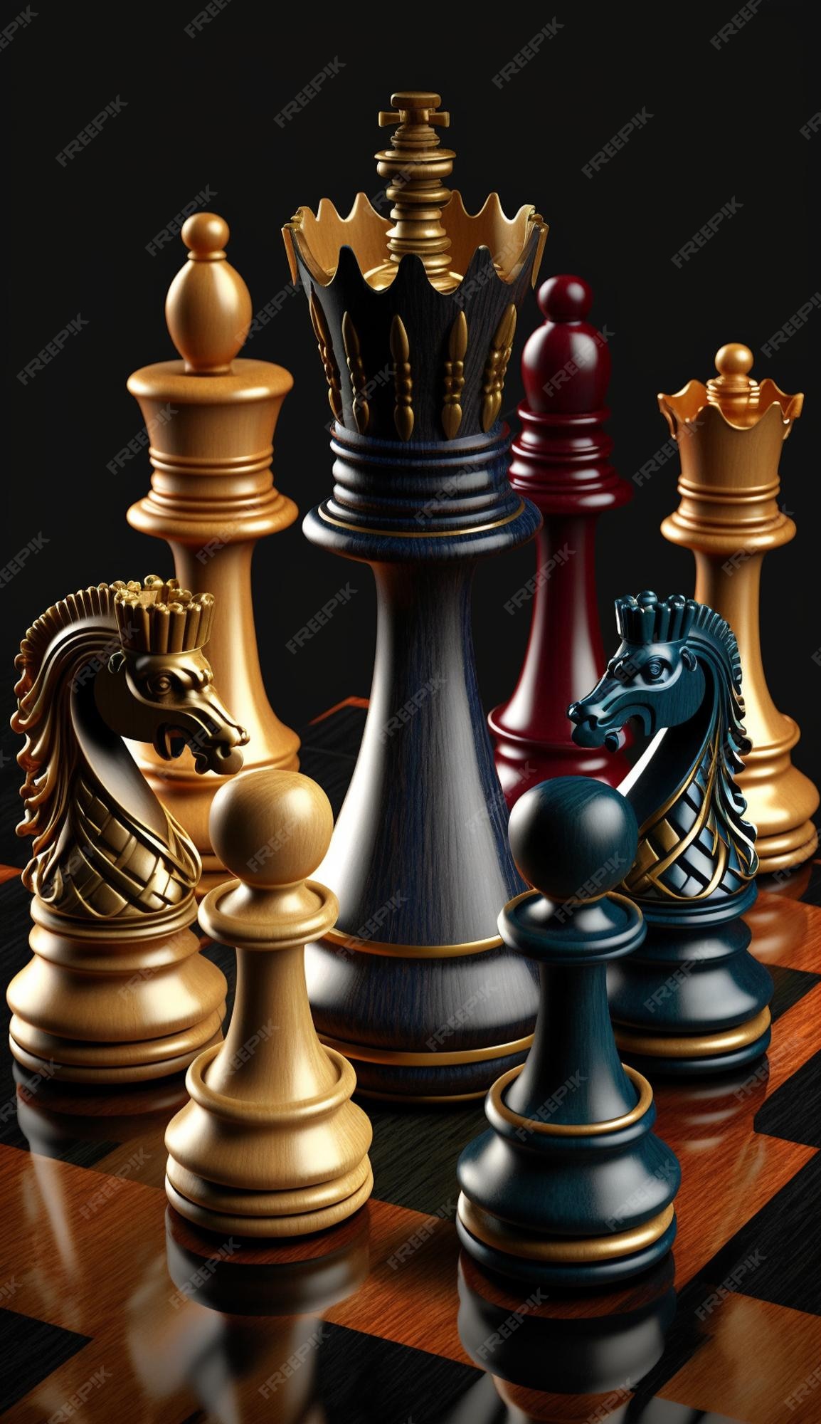 Um tabuleiro de xadrez com um jogo de xadrez e as palavras 'xadrez' nele