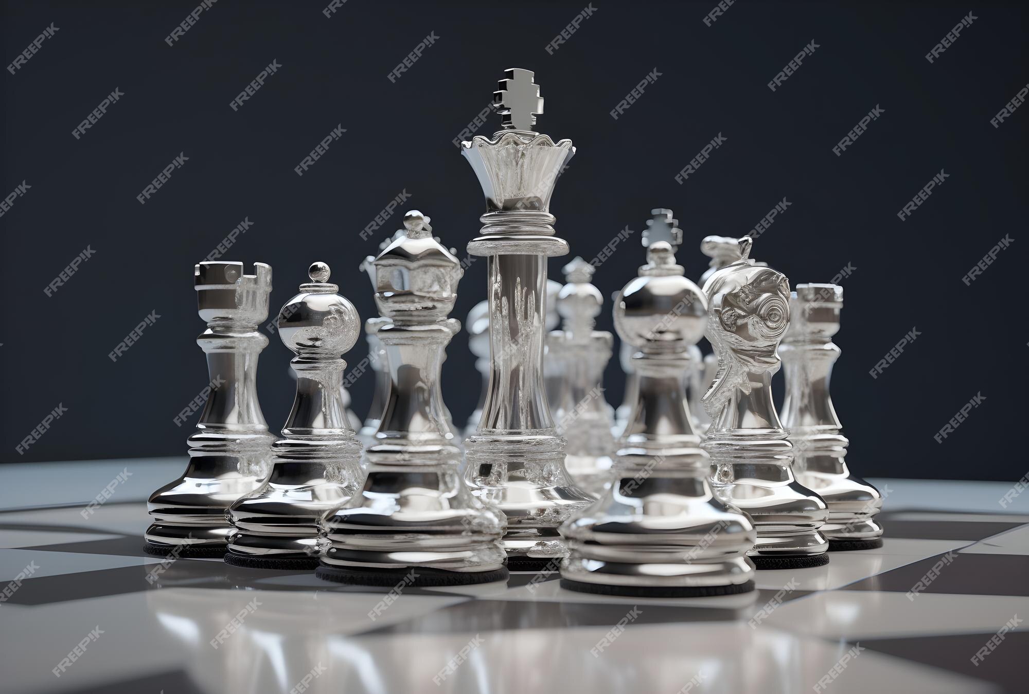 Uma Parte De Xadrez Do Rei E Da Rainha Em Um Tabuleiro De Xadrez De Vidro  Foto de Stock - Imagem de estratégia, potência: 110522828